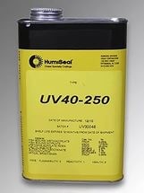 лак UV-40 однокомпонентное, полиуретановое покрытие УФ отверждения, не содержащее растворителей, обладающее высокой химической стойкостью, твёрдостью и эластичностью.  Humiseal